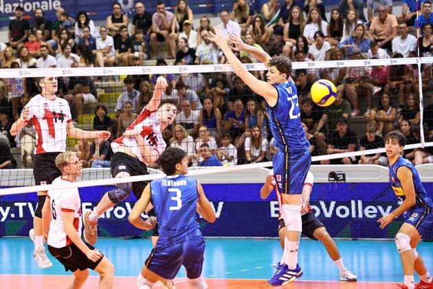 VOLLEY - Evento - Men s U22 European Championship, EM, Europameisterschaft Qualification Tournament - Italy vs England Lisle Costard (England) during Men s U22 European Championship Qualification Tournament - Italy vs England, Events in Cisterna Latina, Italy, July 11 2025 Cisterna Latina Italy  Copyright: xIPAxSport ABACAx