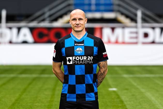 Sven Michel, SC Paderborn - 2. Fussball Bundesliga Porträttermin 2. BL 2025 2026 offizieller Fototermin SC Paderborn in der Home Deluxe Arena in Paderborn - Porträt, Portrait, Einzelbild, Deutschland, Fussball, Maenner, GER, 11.07.2025