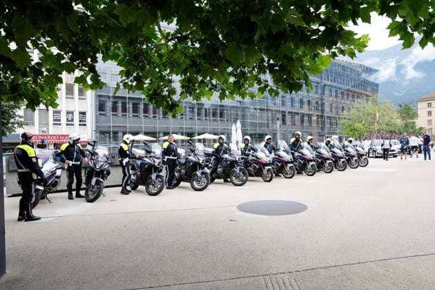 CYCLING - Tour of Austria 2025 INNSBRUCK,AUSTRIA,12.JUL.25 - CYCLING - Tour of Austria, stage 3, Innsbruck - Kuehtai. Image shows police.  GEPAxpictures xMichaelxKristen