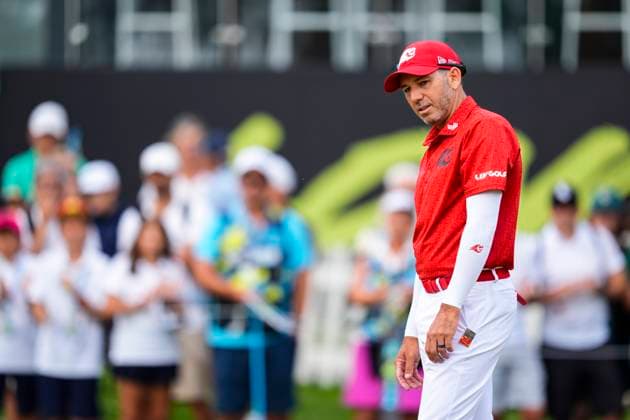 July 12, 2025, Cadiz, Cadiz, SPAIN: Sergio Garcia of Fireball team looks on during day one resume game for weather yesterday of the LIV Golf Andalucia at Golf Club Royal of Valderrama on July 12, 2025 in Cadiz, Spain. Cadiz SPAIN - ZUMAa181 20250712_zaa_a181_025 Copyright: xJoaquinxCorcherox