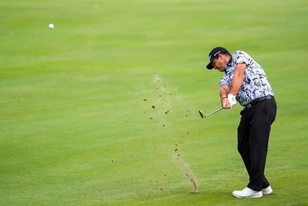 July 12, 2025, Cadiz, Cadiz, SPAIN: Patrick Reed of Aces team in actions during day one resume game for weather yesterday of the LIV Golf Andalucia at Golf Club Royal of Valderrama on July 12, 2025 in Cadiz, Spain. Cadiz SPAIN - ZUMAa181 20250712_zaa_a181_054 Copyright: xJoaquinxCorcherox
