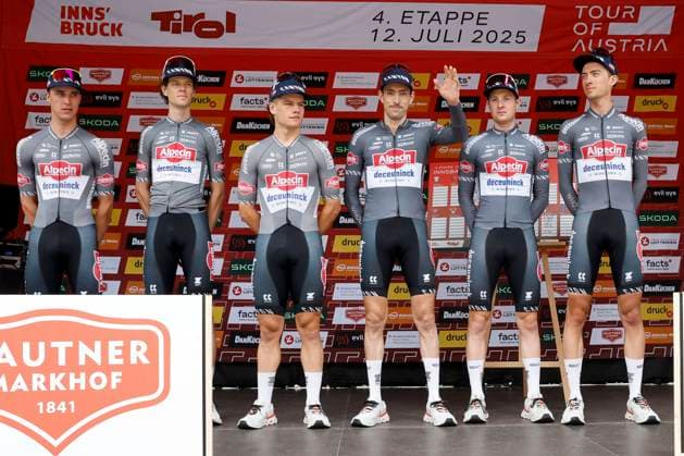 CYCLING - Tour of Austria 2025 INNSBRUCK,AUSTRIA,12.JUL.25 - CYCLING - Tour of Austria, stage 3, Innsbruck - Kuehtai. Image shows the team ALPECIN-DECEUNINCK.  GEPAxpictures xMichaelxKristen
