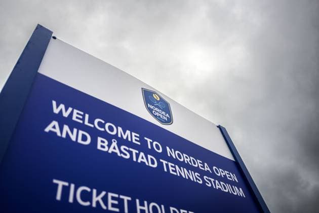 250712 The logo of Nordea Open ahead of of Nordea Open on July 12, 2025 in Bastad. Photo: Mathilda Schuler BILDBYRAN kod MA MA0844 tennis WTA, Tennis Damen 125 nordea open dubbelfinal dam bbeng genre logo logga Copyright: MATHILDAxSCHULER BB250712MA004