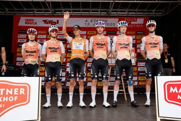 CYCLING - Tour of Austria 2025 INNSBRUCK,AUSTRIA,12.JUL.25 - CYCLING - Tour of Austria, stage 3, Innsbruck - Kuehtai. Image shows team Tirol KTM Cycling Team.  GEPAxpictures xMichaelxKristen