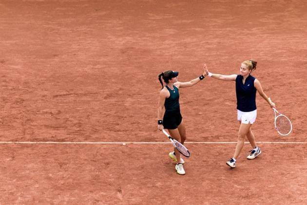 250712 Irene Burillo of Spain and Berfu Cengiz of Turkey during the double final of Nordea Open on July 12, 2025 in Bastad. Photo: Mathilda Schuler BILDBYRAN kod MA MA0844 tennis WTA, Tennis Damen 125 nordea open dubbelfinal dam bbeng Copyright: MATHILDAxSCHULER BB250712MA012