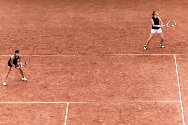 250712 Irene Burillo of Spain and Berfu Cengiz of Turkey during the double final of Nordea Open on July 12, 2025 in Bastad. Photo: Mathilda Schuler BILDBYRAN kod MA MA0844 tennis WTA, Tennis Damen 125 nordea open dubbelfinal dam bbeng Copyright: MATHILDAxSCHULER BB250712MA014