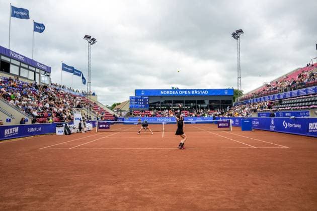 250712 Jesika Maleckova of Czech Republic and Miriam Skoch of Czech Republic during the double final of Nordea Open on July 12, 2025 in Bastad. Photo: Mathilda Schuler BILDBYRAN kod MA MA0844 tennis WTA, Tennis Damen 125 nordea open dubbelfinal dam bbeng Copyright: MATHILDAxSCHULER BB250712MA015