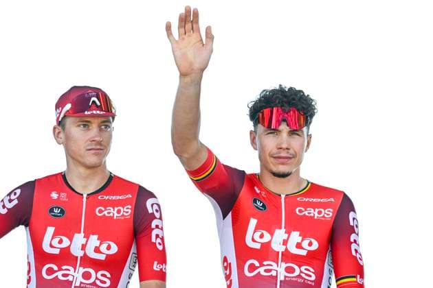 Tour de France 2025 Stage 8 LAVAL ESPACE MAYENNE, FRANCE - JULY 12 : De Lie Arnaud (BEL) of Lotto Cycling Team on stage before the start of the race during stage 8 of the 112th edition of Tour de France an UCI World Tour 2.UWT cycling road race stage for Men Elite of 174 km with start in Saint-Meen-le-Grand and finish in Laval Espace Mayenne on July 12, 2025 in Laval Espace Mayenne, France, 12 07 2025 ( Motordriver Kenny Verfaillie - Laval Espace Mayenne France  Copyright: xJanxDexMeuleneirx