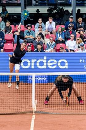 250712 Jesika Maleckova of Czech Republic and Miriam Skoch of Czech Republic during the double final of Nordea Open on July 12, 2025 in Bastad. Photo: Mathilda Schuler BILDBYRAN kod MA MA0844 tennis WTA, Tennis Damen 125 nordea open dubbelfinal dam bbeng Copyright: MATHILDAxSCHULER BB250712MA024