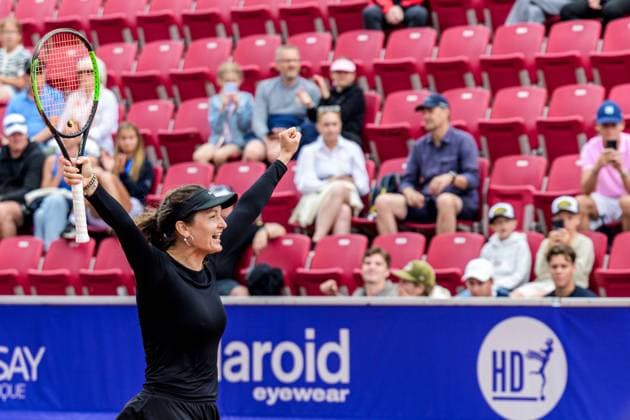 250712 Jesika Maleckova of Czech Republic and Miriam Skoch of Czech Republic celebrates after the double final of Nordea Open on July 12, 2025 in Bastad. Photo: Mathilda Schuler BILDBYRAN kod MA MA0844 tennis WTA, Tennis Damen 125 nordea open dubbelfinal dam bbeng jubel Copyright: MATHILDAxSCHULER BB250712MA025