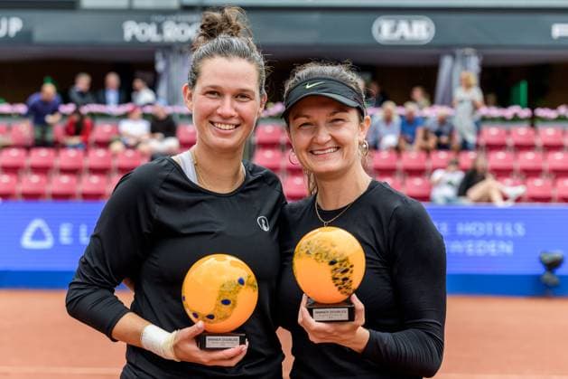 250712 Jesika Maleckova of Czech Republic and Jesika Maleckova of Czech Republic after the double final of Nordea Open on July 12, 2025 in Bastad. Photo: Mathilda Schuler BILDBYRAN kod MA MA0844 tennis WTA, Tennis Damen 125 nordea open dubbelfinal dam bbeng Copyright: MATHILDAxSCHULER BB250712MA031