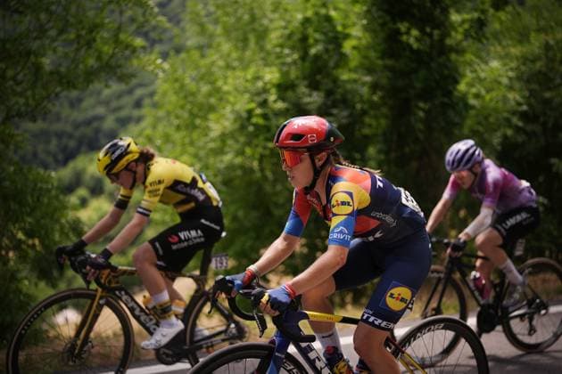 Lidl - Trek™s Van Anrooij Shirin Team Visma Lease A Bike™s Geurts Mijntje and Laboral Kutxa - Fundacion Euskadi™s Ostolaza Zabala Usoa ,during the 7th stage of the Giro d™Italia Women, from Fermignano to Monte Nerone, Italy Saturday, July 12, 2025. - cycling .  Copyright: xMarcoxAlpozzi LaPressex