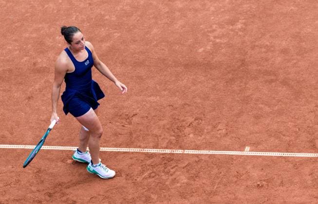 250712 Katarzyna Kawa of Poland looks dejected during the singel final of Nordea Open on July 12, 2025 in Bastad. Photo: Mathilda Schuler BILDBYRAN kod MA MA0844 tennis WTA, Tennis Damen 125 nordea open singelfinal dam bbeng depp Copyright: MATHILDAxSCHULER BB250712MA050