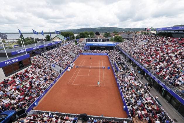 BASTAD, SVERIGE 20250712 Katarzyna Kawa, Polen, mot Elisabetta Cocciaretto, Italien, under lördagens final i damernas singel under tennisturneringen Nordea Open i Bastad. BASTAD SVERIGE x9200x