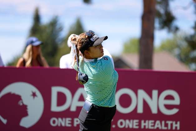 EVIAN-LES-BAINS, FRANCE - 12.07.2025: Soo Bin Joo (KOR) of The Amundi Evian Championship at the Evian Resort Golf Club on July 12, 2025 in Evian-les-Bains, France.