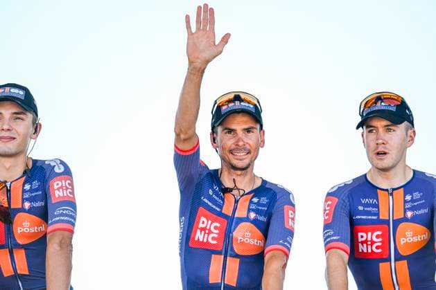Tour de France 2025 Stage 8 LAVAL ESPACE MAYENNE, FRANCE - JULY 12 : Barguil Warren (FRA) of Team Picnic PostNL on stage before the start of the race during stage 8 of the 112th edition of Tour de France an UCI World Tour 2.UWT cycling road race stage for Men Elite of 174 km with start in Saint-Meen-le-Grand and finish in Laval Espace Mayenne on July 12, 2025 in Laval Espace Mayenne, France, 12 07 2025 ( Motordriver Kenny Verfaillie - Laval Espace Mayenne France  Copyright: xJanxDexMeuleneirx