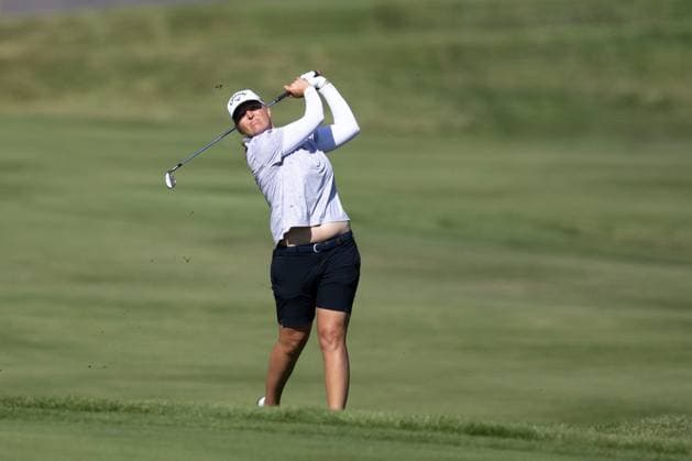 PERRINE DELACOUR ALMUNDI EVIAN CHAMPIONSHIP PHOTOPQR LE DAUPHINE Grégory YETCHMENIZA ; Évian-les-Bains ; 12 07 2025 ; Évian-les-Bains (Haute-Savoie),12 juillet. 2025 THE ALMUNDI EVIAN CHAMPIONSHIP sur notre photo : Perrine Delacour, Fra. Grégory Yetchmeniza Le Dauphiné Libéré