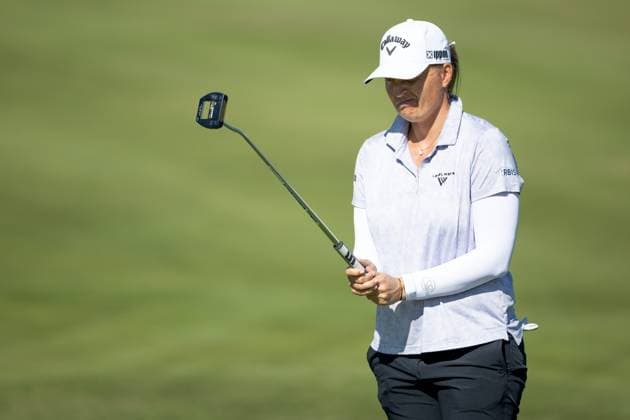PERRINE DELACOUR ALMUNDI EVIAN CHAMPIONSHIP PHOTOPQR LE DAUPHINE Grégory YETCHMENIZA ; Évian-les-Bains ; 12 07 2025 ; Évian-les-Bains (Haute-Savoie),12 juillet. 2025 THE ALMUNDI EVIAN CHAMPIONSHIP sur notre photo : Perrine Delacour, Fra. Grégory Yetchmeniza Le Dauphiné Libéré