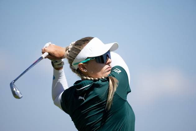 CASANDRA ALEXANDER ALMUNDI EVIAN CHAMPIONSHIP PHOTOPQR LE DAUPHINE Grégory YETCHMENIZA ; Évian-les-Bains ; 12 07 2025 ; Évian-les-Bains (Haute-Savoie),12 juillet. 2025 THE ALMUNDI EVIAN CHAMPIONSHIP sur notre photo : Casandra Alexander, South Africa. Grégory Yetchmeniza Le Dauphiné Libéré