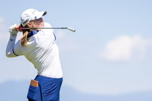 JENNIFER KUPCHO ALMUNDI EVIAN CHAMPIONSHIP PHOTOPQR LE DAUPHINE Grégory YETCHMENIZA ; Évian-les-Bains ; 12 07 2025 ; Évian-les-Bains (Haute-Savoie),12 juillet. 2025 THE ALMUNDI EVIAN CHAMPIONSHIP sur notre photo : Jennifer Kupcho, USA. Grégory Yetchmeniza Le Dauphiné Libéré