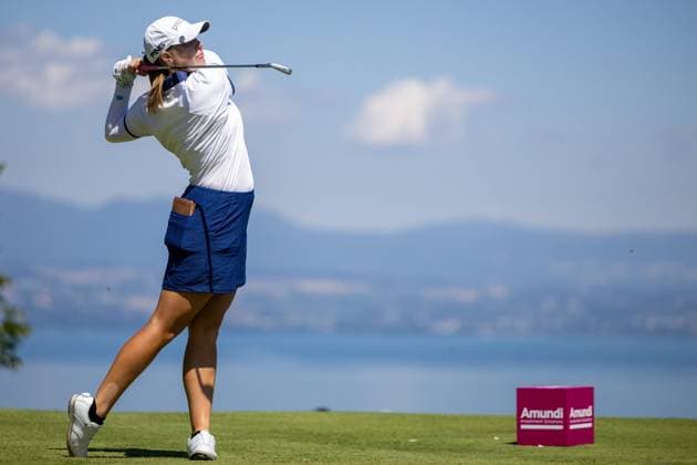 JENNIFER KUPCHO ALMUNDI EVIAN CHAMPIONSHIP PHOTOPQR LE DAUPHINE Grégory YETCHMENIZA ; Évian-les-Bains ; 12 07 2025 ; Évian-les-Bains (Haute-Savoie),12 juillet. 2025 THE ALMUNDI EVIAN CHAMPIONSHIP sur notre photo : Jennifer Kupcho, USA. Grégory Yetchmeniza Le Dauphiné Libéré