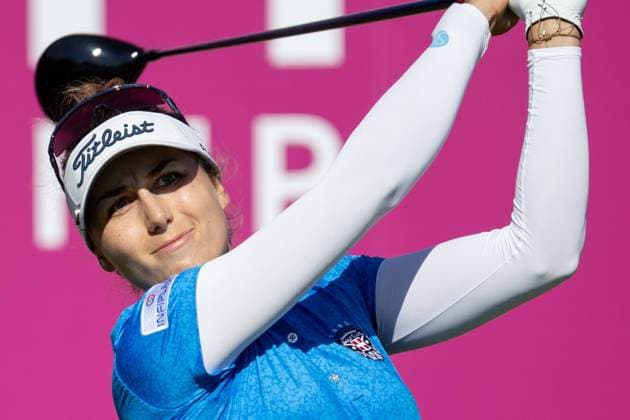 NASTASIA NADAUD ALMUNDI EVIAN CHAMPIONSHIP PHOTOPQR LE DAUPHINE Grégory YETCHMENIZA ; Évian-les-Bains ; 12 07 2025 ; Évian-les-Bains (Haute-Savoie),12 juillet. 2025 THE ALMUNDI EVIAN CHAMPIONSHIP sur notre photo : Nastasia Nadaud, Fra. Grégory Yetchmeniza Le Dauphiné Libéré