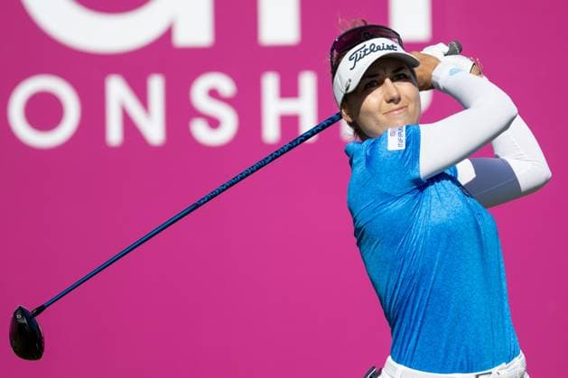 NASTASIA NADAUD ALMUNDI EVIAN CHAMPIONSHIP PHOTOPQR LE DAUPHINE Grégory YETCHMENIZA ; Évian-les-Bains ; 12 07 2025 ; Évian-les-Bains (Haute-Savoie),12 juillet. 2025 THE ALMUNDI EVIAN CHAMPIONSHIP sur notre photo : Nastasia Nadaud, Fra. Grégory Yetchmeniza Le Dauphiné Libéré