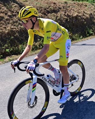 Slovenian Tadej Pogacar of UAE Team Emirates pictured in action during stage eight of the 2025 Tour de France cycling, from Saint-Meen-le-Grand to Laval Espace Mayenne (174 km), on Saturday 12 July 2025 in France. The 112th edition of the Tour de France starts on Saturday 5 July in Lille, France, and will finish in Paris, France on the 27th of July. POOLxxPOOLxPETExGODING  x128967721x