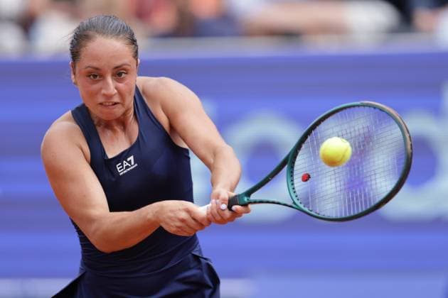 BASTAD, SVERIGE 20250712 Elisabetta Cocciaretto, Italien, mot Katarzyna Kawa, Polen, under lördagens final i damernas singel under tennisturneringen Nordea Open i Bastad. BASTAD SVERIGE x9200x