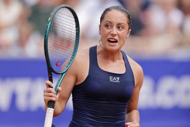 BASTAD, SVERIGE 20250712 Elisabetta Cocciaretto, Italien, mot Katarzyna Kawa, Polen, under lördagens final i damernas singel under tennisturneringen Nordea Open i Bastad. BASTAD SVERIGE x9200x
