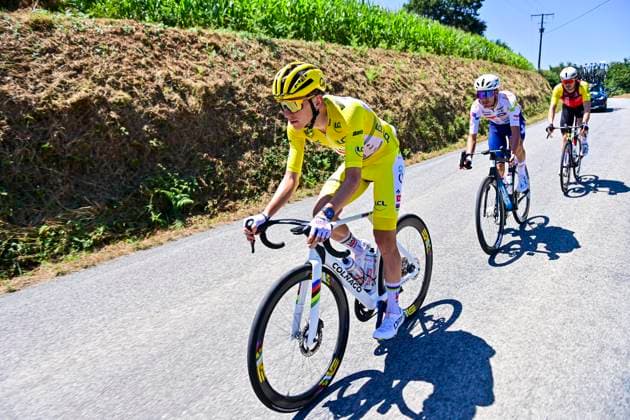Tour de France 2025 Stage 8 LAVAL ESPACE MAYENNE, FRANCE - JULY 12 : Pogacar Tadej (SLO) of UAE Team Emirates - XRG in action during stage 8 of the 112th edition of Tour de France an UCI World Tour 2.UWT cycling road race stage for Men Elite of 174 km with start in Saint-Meen-le-Grand and finish in Laval Espace Mayenne on July 12, 2025 in Laval Espace Mayenne, France, 12 07 2025 ( Motordriver Kenny Verfaillie - Laval Espace Mayenne France  Copyright: xPetexGodingx