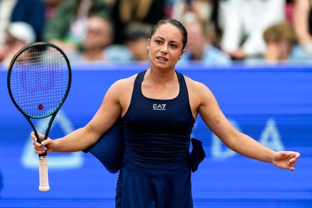 250712 Katarzyna Kawa of Poland looks dejected during the singel final of Nordea Open on July 12, 2025 in Bastad. Photo: Mathilda Schuler BILDBYRAN kod MA MA0844 tennis WTA, Tennis Damen 125 nordea open singelfinal dam bbeng depp Copyright: MATHILDAxSCHULER BB250712MA065