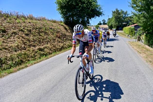 Tour de France 2025 Stage 8 LAVAL ESPACE MAYENNE, FRANCE - JULY 12 : Politt Nils (GER) of UAE Team Emirates - XRG in action during stage 8 of the 112th edition of Tour de France an UCI World Tour 2.UWT cycling road race stage for Men Elite of 174 km with start in Saint-Meen-le-Grand and finish in Laval Espace Mayenne on July 12, 2025 in Laval Espace Mayenne, France, 12 07 2025 ( Motordriver Kenny Verfaillie - Laval Espace Mayenne France  Copyright: xPetexGodingx