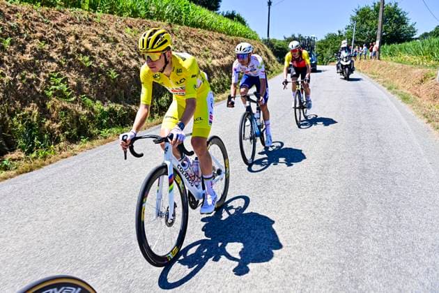 Tour de France 2025 Stage 8 LAVAL ESPACE MAYENNE, FRANCE - JULY 12 : Pogacar Tadej (SLO) of UAE Team Emirates - XRG in action during stage 8 of the 112th edition of Tour de France an UCI World Tour 2.UWT cycling road race stage for Men Elite of 174 km with start in Saint-Meen-le-Grand and finish in Laval Espace Mayenne on July 12, 2025 in Laval Espace Mayenne, France, 12 07 2025 ( Motordriver Kenny Verfaillie - Laval Espace Mayenne France  Copyright: xPetexGodingx