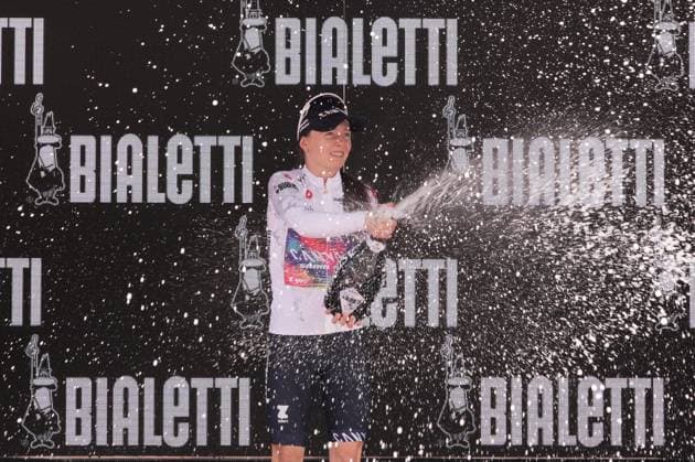 Canyon Sram Zondacrypto™s Niedermaier Antonia during the 7th stage of the Giro d™Italia Women, from Fermignano to Monte Nerone, Italy Saturday, July 12, 2025. - cycling .  Copyright: xMassimoxPaolone LaPressex