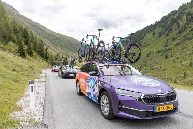 CYCLING - Tour of Austria 2025 KUEHTAI,AUSTRIA,12.JUL.25 - CYCLING - Tour of Austria, stage 3, Innsbruck - Kuehtai. Image shows a team car of Unibet Tietema Rockets.  GEPAxpictures xMichaelxKristen