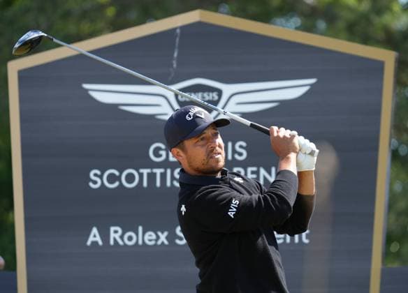 Xander Schauffele (USA) on the 2nd hole during the 3rd Round of the Genesis Scottish Open Golf Championship. Genesis Scottish Open, Day 3, Golf, Renaissance Club, North Berwick, Scotland, UK - 12 Jul 2025North Berwick Scotland United Kingdom EDITORIAL USE ONLY No use with unauthorised audio, video, data, fixture lists, club league logos or live services. Online in-match use limited to 120 images, no video emulation. No use in betting, games or single club league player publications. Copyright: xStuartxWallace Shutterstockx 15393029dt