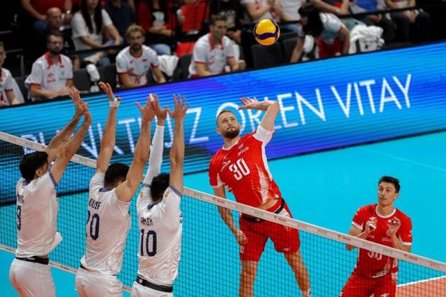 OLSZTYN 12.07.2025 SIATKOWKA MIEDZYNARODOWY MECZ TOWARZYSKI POLSKA - IRAN - - - FRIENDLY INTERNATIONAL VOLLEYBALL MATCH: POLAND - IRAN NZ YOUSEF KAZEMI POSHTPARI AMIN ESMAEILNEZHAD BARTLOMIEJ BOLADZ FOT. MACIEJ GILEWSKI 400mm.pl NEWSPIX.PL --- newspix.pl 