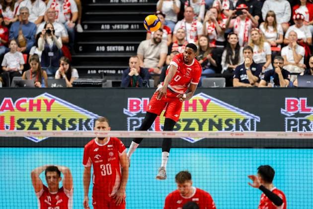 OLSZTYN 12.07.2025 SIATKOWKA MIEDZYNARODOWY MECZ TOWARZYSKI POLSKA - IRAN - - - FRIENDLY INTERNATIONAL VOLLEYBALL MATCH: POLAND - IRAN NZ BARTLOMIEJ BOLADZ WILFREDO LEON ZAGRYWKA FOT. MACIEJ GILEWSKI 400mm.pl NEWSPIX.PL --- newspix.pl 