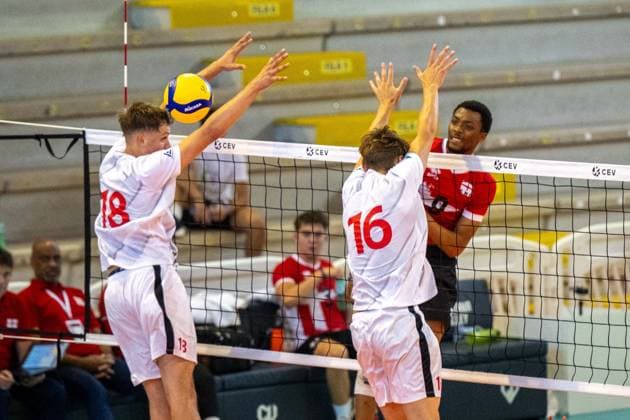 BELL Amunkelechi , during the challenge between the national teams of Denmark and England, valid for the qualification for the European CEV U22 2026 during Men s U22 European Championship, EM, Europameisterschaft Qualification Tournament - Denmark vs England, Events in Cisterna Latina, Italy, July 12 2025  Copyright: xClaudioxEnea IPAxSportx xipa-agency.netx xx IPA_60308407 IPA_Agency_IPA60308407
