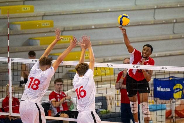 BELL Amunkelechi during the challenge between the national teams of Denmark and England, valid for the qualification for the European CEV U22 2026 during Men s U22 European Championship, EM, Europameisterschaft Qualification Tournament - Denmark vs England, Events in Cisterna Latina, Italy, July 12 2025  Copyright: xClaudioxEnea IPAxSportx xipa-agency.netx xx IPA_60308416 IPA_Agency_IPA60308416