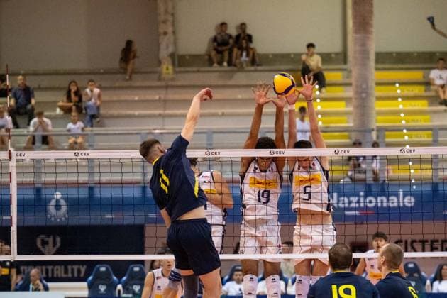 VOLLEY - Evento - Men s U22 European Championship, EM, Europameisterschaft Qualification Tournament - Italy vs Ukraine SHTERYK Eduard during the challenge between the national teams of Ukraine and Italy, valid for the qualification for the European CEV U22 2026 during Men s U22 European Championship Qualification Tournament - Italy vs Ukraine, Events in Cisterna Latina, Italy, July 12 2025 Cisterna Latina Italy  Copyright: xIPAxSport ABACAx