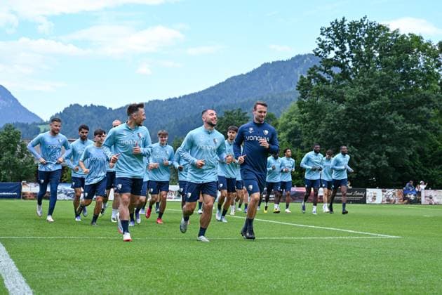 13.07.2025, Fussball, Saison 2025 2026, 2. Bundesliga, Vorbereitung, Sommertrainingslager des VfL Bochum in Scheffau am Wilden Kaiser, Tag 2, Felix Passlack (VfL Bochum 1848), Maximilian Wittek (VfL Bochum 1848), xRHR-FOTO YYx