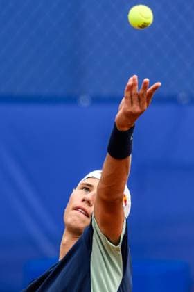 250720 Nicolai Budkov Kjaer of Norway during the qualifier tennis match at Nordea Open on July 20, 2025 in Bastad. Photo: Mathilda Schuler BILDBYRAN kod MA MA0845 tennis ATP, Tennis Herren 250 nordea open bbeng kval norge norway Copyright: MATHILDAxSCHULER BB250720MA003