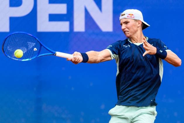 250720 Nicolai Budkov Kjaer of Norway during the qualifier tennis match at Nordea Open on July 20, 2025 in Bastad. Photo: Mathilda Schuler BILDBYRAN kod MA MA0845 tennis ATP, Tennis Herren 250 nordea open bbeng kval norge norway Copyright: MATHILDAxSCHULER BB250720MA004