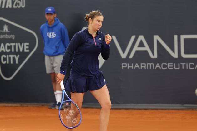 GER, Hamburg, xFSx, ATP250 Frauen-Tennistunier MSC Hamburg Ladies Open 2025, 13.07.2025 Valentina Steiner (GER) vs Renata Jamrichova (SVK) v.l., Valentina Steiner (GER) Siegerfaust, jubel Copyright: HMBxMedia FernandoxSoares