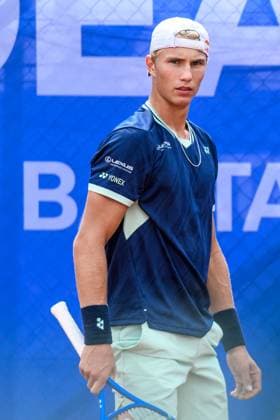 250720 Nicolai Budkov Kjaer of Norway during the qualifier tennis match at Nordea Open on July 20, 2025 in Bastad. Photo: Mathilda Schuler BILDBYRAN kod MA MA0845 tennis ATP, Tennis Herren 250 nordea open bbeng kval norge norway Copyright: MATHILDAxSCHULER BB250720MA009