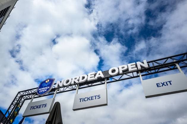 250720 General view of a entrance sign during the qualifier tennis match at Nordea Open on July 20, 2025 in Bastad. Photo: Mathilda Schuler BILDBYRAN kod MA MA0845 tennis ATP, Tennis Herren 250 nordea open bbeng kval logga logotyp genre entrÃ Copyright: MATHILDAxSCHULER BB250720MA014
