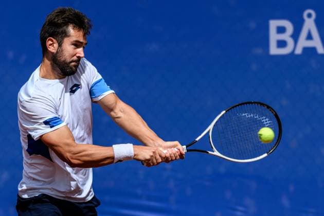 250720 Viktor Durasovic of Norway during the qualifier tennis match at Nordea Open on July 20, 2025 in Bastad. Photo: Mathilda Schuler BILDBYRAN kod MA MA0845 tennis ATP, Tennis Herren 250 nordea open bbeng kval norge norway Copyright: MATHILDAxSCHULER BB250720MA019
