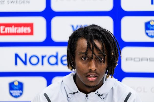 250713 Mikael Ymer of Sweden during a press conference, PK, Pressekonferenz at Nordea Open on July 13, 2025 in Bastad. Photo: Mathilda Schuler BILDBYRAN kod MA MA0845 tennis ATP, Tennis Herren 250 nordea open bbeng kval Copyright: MATHILDAxSCHULER BB250713MA002